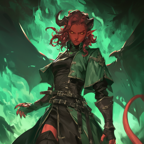 The Angry Red Tiefling Mage in Dungeon Battle