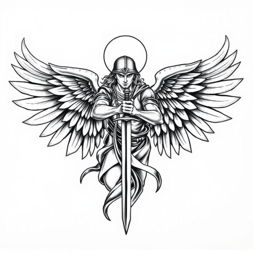 The Archangel Michael Tattoo Showing Celestial Power