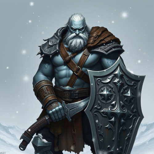 The Armored Viking Warrior in a Snowy Landscape