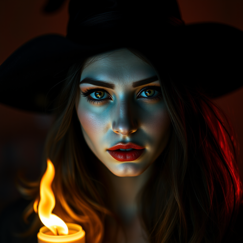 The Beautiful Dark Witch Portrait Art