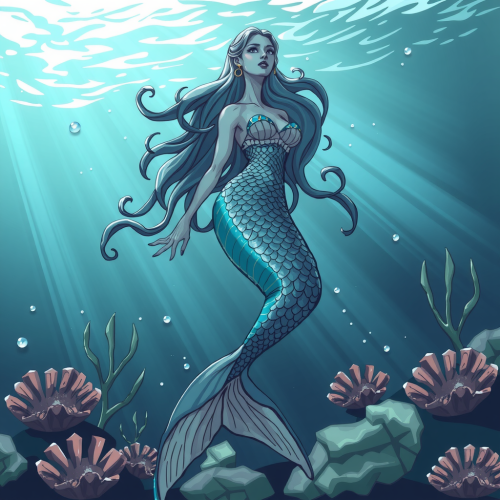 The Beautiful Underwater Mermaid
