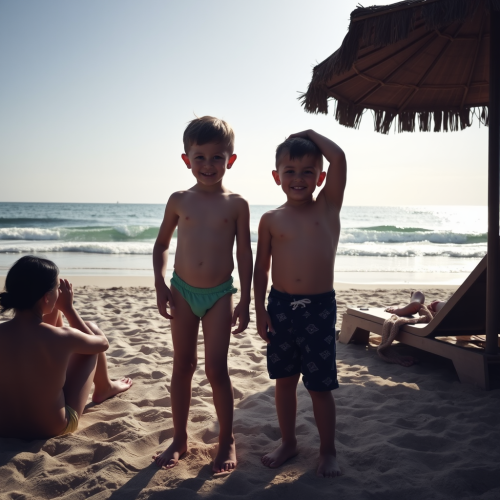 The Boys Enjoying a Day at the Beach