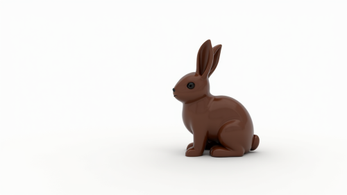 The Chocolate Bunny on a White Background