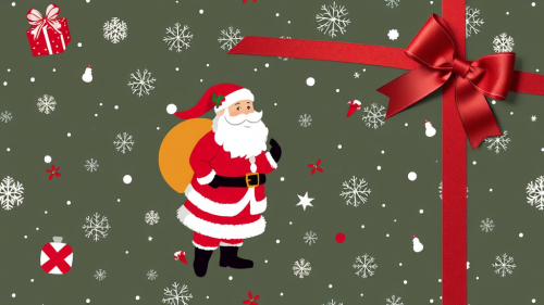 The Christmas Wrapping Paper with Black Santa Design The Christmas Wrapping Paper with Black Santa Design