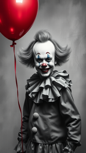 The Clown with a Red Balloon Artwork