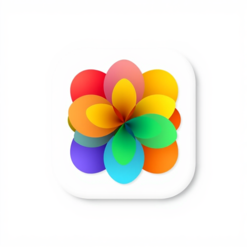 The Colorful Gradient Flower Icon on White