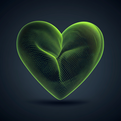 The Colorful Heart Shape in Abstract Lines