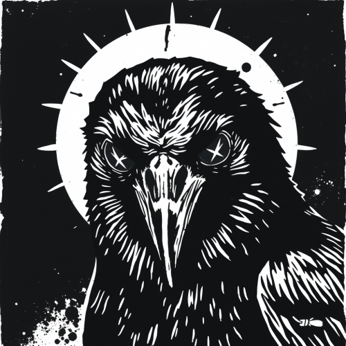 The Crow with X Eyes and Broken Halo