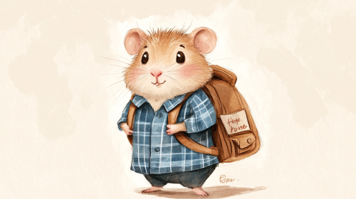 The Cute Hamster with Backpack, Thinking of Home
