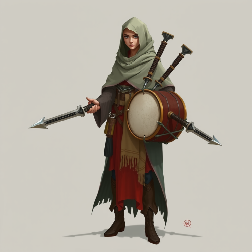 The Dagger-Loving Female Monk with a Drum