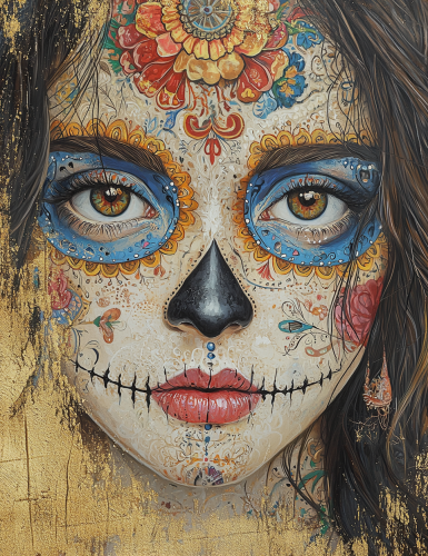 The Day of the Dead Woman with Intricate Details