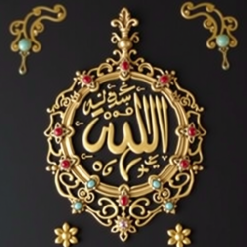 The Decorated Islamic Icon Broach with Numbers