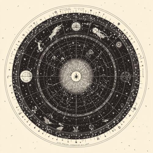 The Detailed Astrological Chart in Monochrome