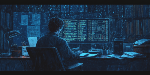 The Determined Coder Working Late into Night