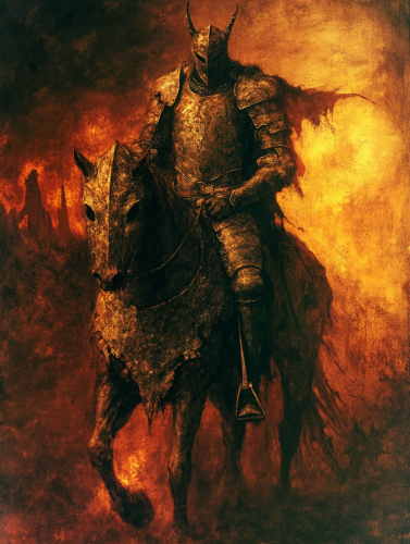 The Devilish Knight in Deteriorated Armor in Hell