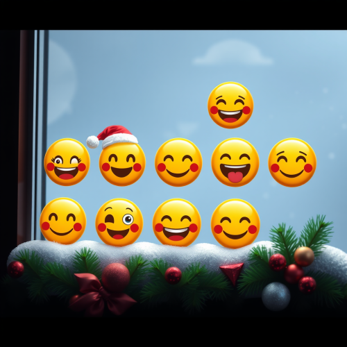The Display of Various Christmas Emojis