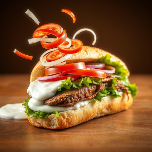 The Doner Kebab Sandwich in Mid-air Advertisement