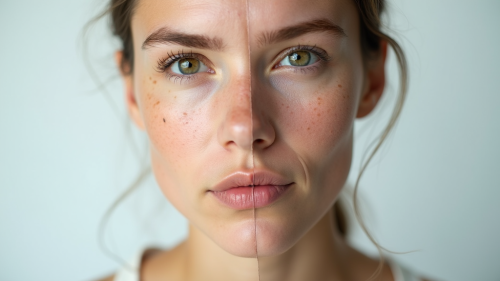 The Duality of Youth and Aging in a Woman