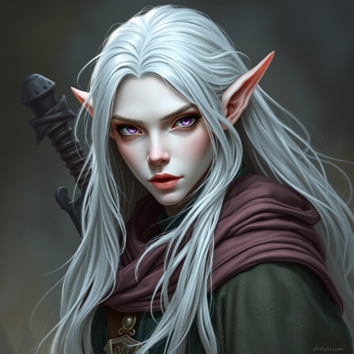 The Elf Rogue with Pale Skin and Violet Eyes