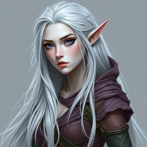 The Elf Rogue with Pale Skin and White Hair