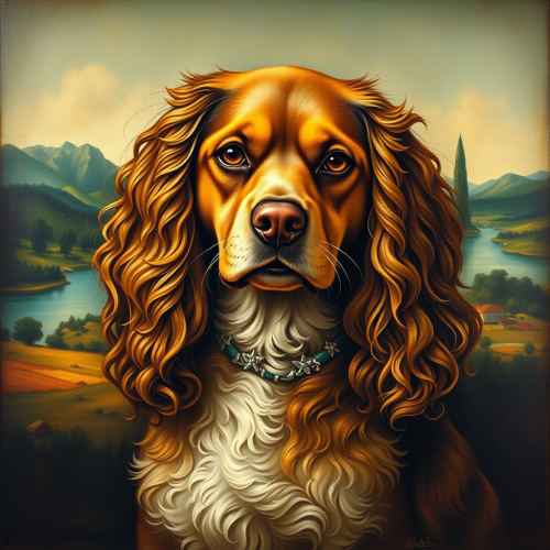 The Enigmatic Canine: A Retro-Styled Artistry Masterpiece
