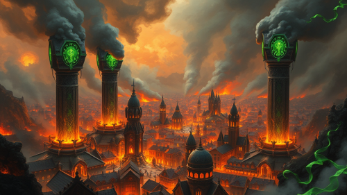 The Enthralling Chaos in a Burning Fantasy Town