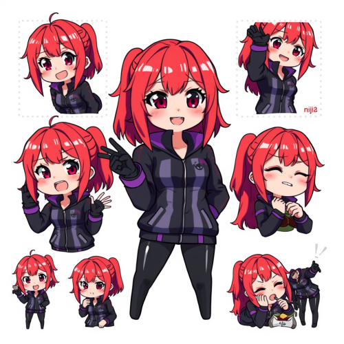 The Expressive Anime Girl in Various Poses - Niji 6