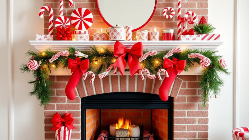 The Festive Candy Cane Lane Fireplace