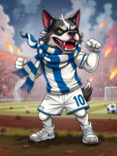 The Fierce Canine Football Hooligan in Action