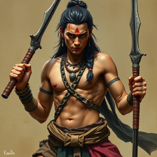 The Fierce Kali With Her Weapons