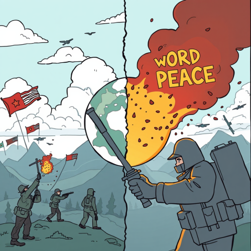 The Futility of War Versus World Peace Cartoon
