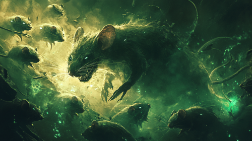 The Giant Mouse Surrounded by Glowing Mice