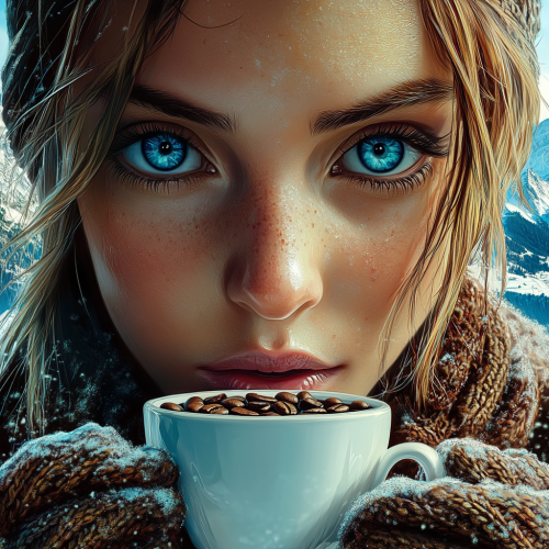 The Girl with Coffee Bean Eyes in Alps