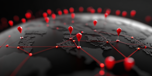 The Global Travel Route Map with Pins