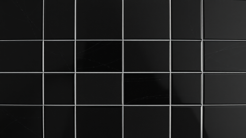 The Glossy Black Square Tile Wall