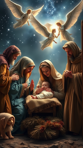 The Glowing Baby Jesus' Birth Scene