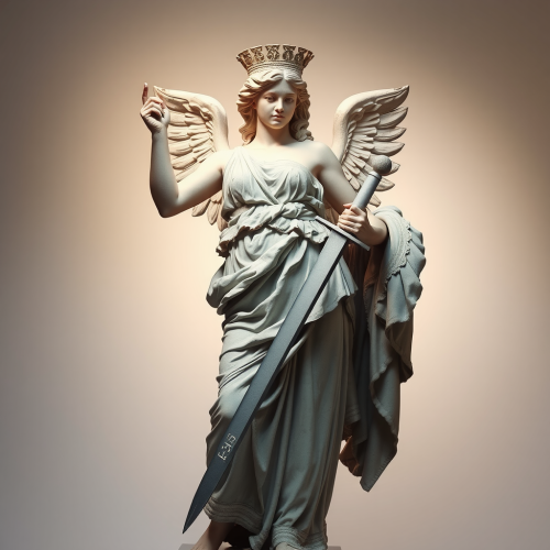 The Greek Female Angel Statue with Sword