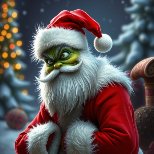 The Grinch Dressed as Santa Claus