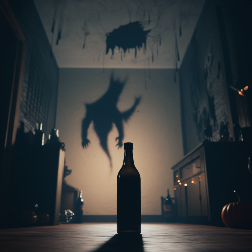 The Halloween Bottle: A Spooky Room Scene