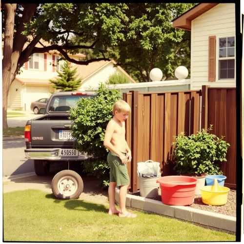 The Handsome Teen Doing Yard Work in 1980s