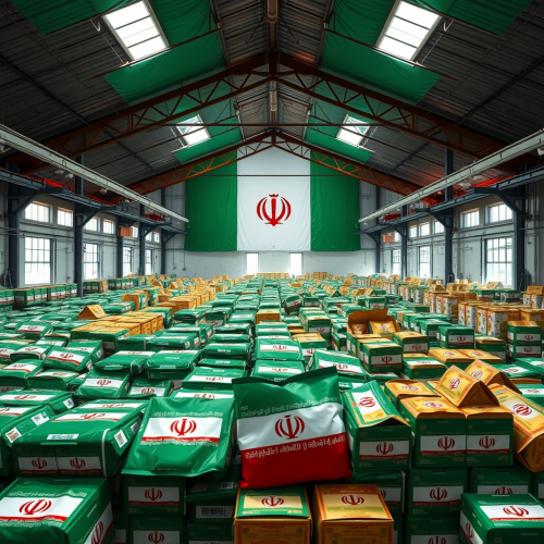 The Iranian Factory Storing Food Packages