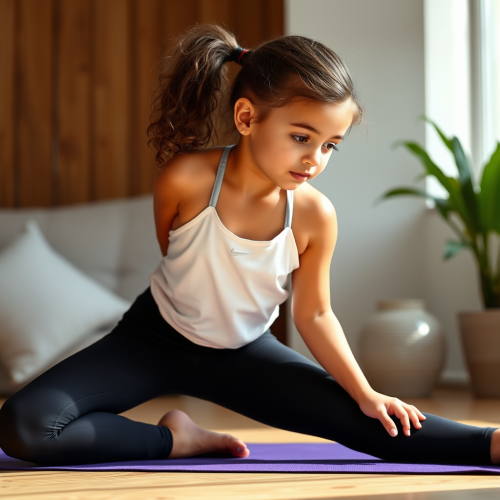 The Irish Girl Practicing Yoga in Sportswear