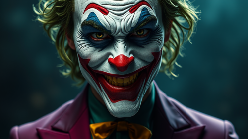 The Joker's Full Body with a Serious Grin
