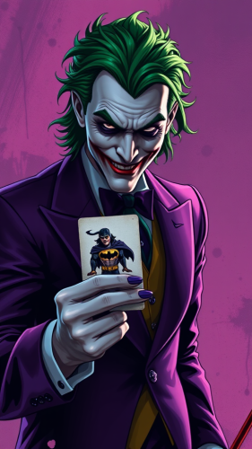 The Joker Holding a Batman Card, Artistic Design