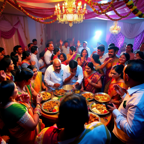The Joyful Indian Wedding with Music and Cuisine