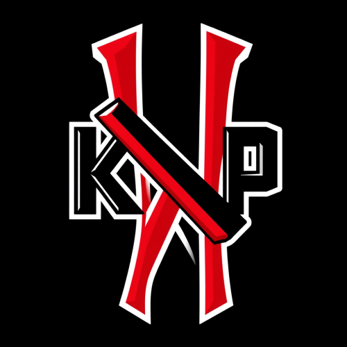 The KVP Letter Logo in Red and Black