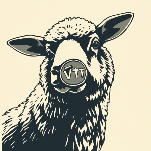 The Line Art Styled Bold Sheep Token