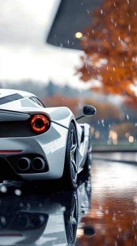 The Luxurious White Ferrari LaFerrari in Architectural Setting