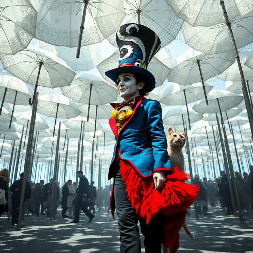 The Mad Hatter and Cheshire Cat in Abstract Grove