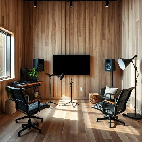 The Modern Podcast Studio with Moody Lighting